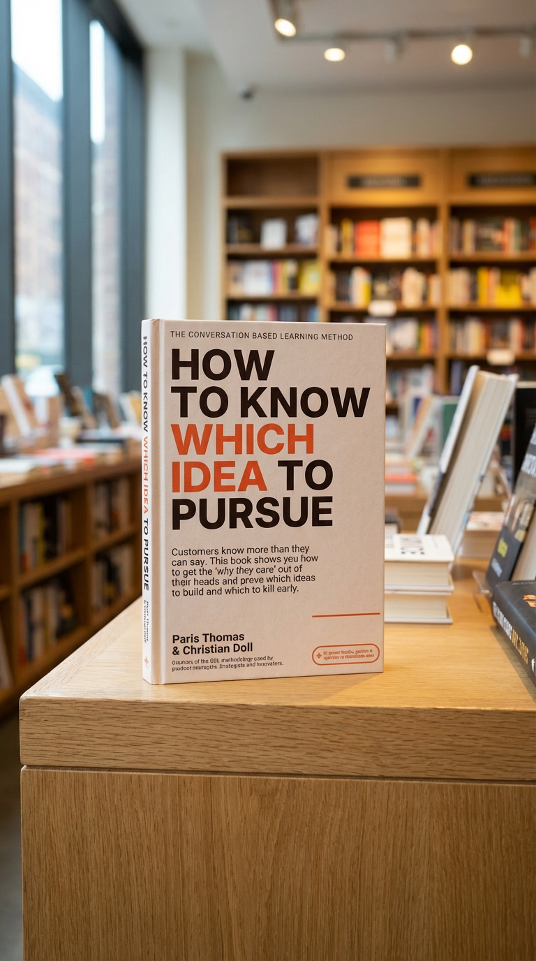 How to Know Which Idea to Pursue — on display in a bookstore